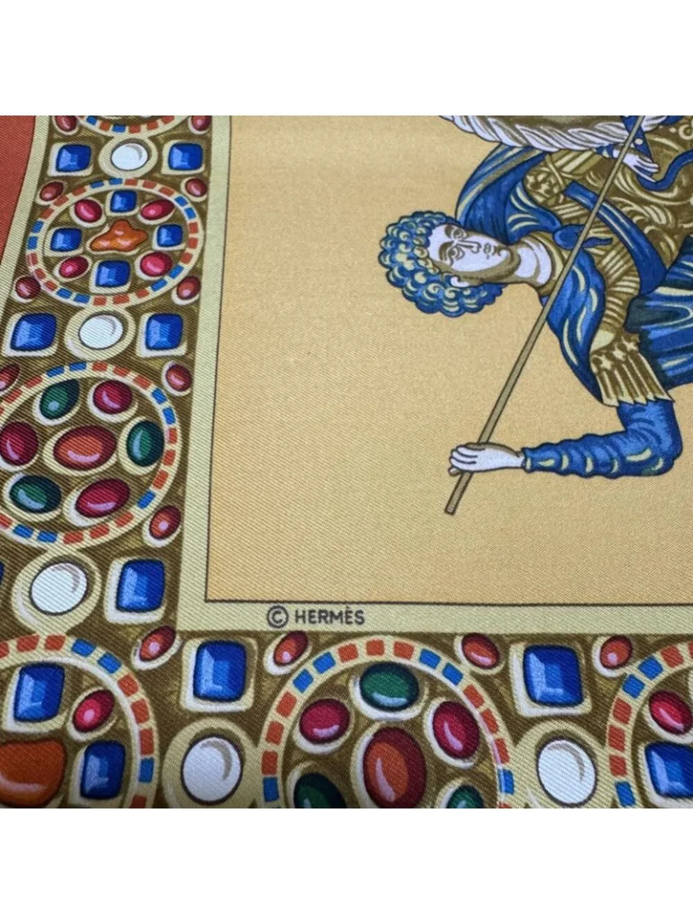 Hermes Carre 90 Victory Of The Knights Of Justice Scarf Silk
